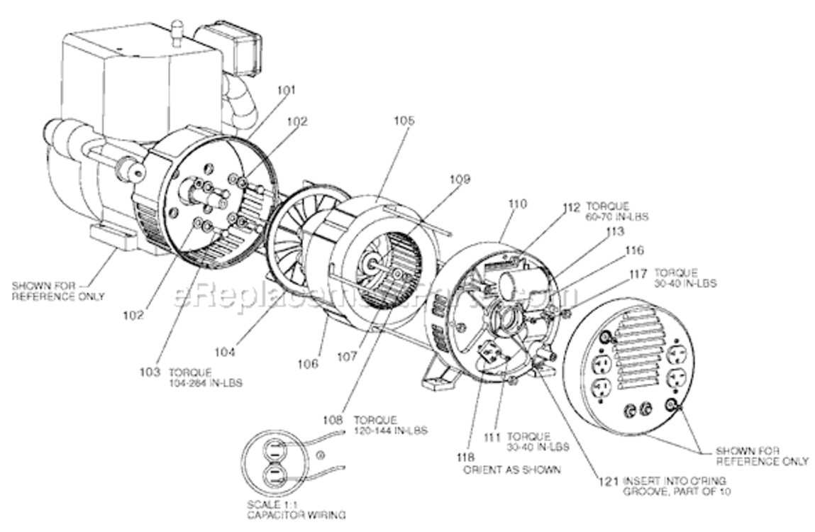 Page D Diagram and Parts List for BSV750-W Type 1 Porter Cable Generator